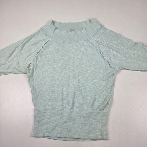 Free People We The Free Sweater Womens Small Mint Green Raglan Pullover Cropped - Picture 2 of 10